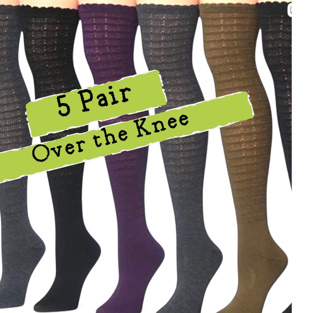 🌸5 Pair Over The Knee Socks Knit
